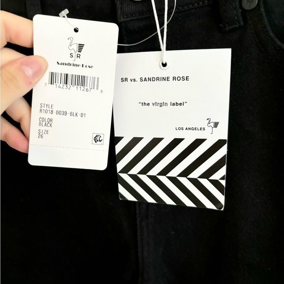 Free People SR vs. SANDRINE ROSE black skinny jeans high rise size 26 new - Picture 3 of 6